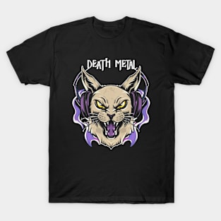 Death Metal Satanic Baphomet Cat T-Shirt